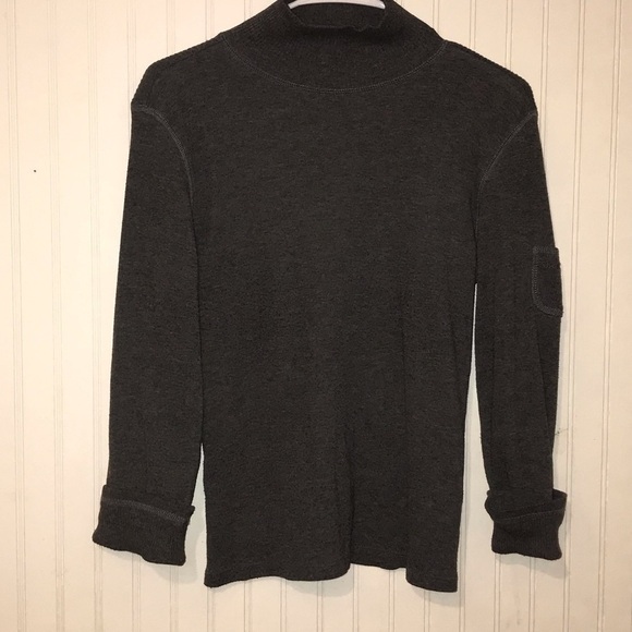 DKNY jeans grey turtleneck 3/4 rolled sleeves sweater size large - Picture 1 of 6
